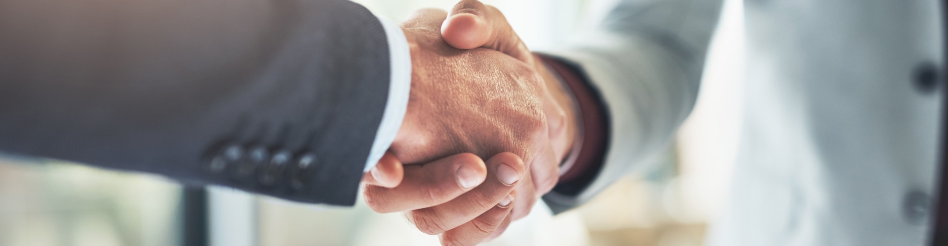 Two people shaking hands.