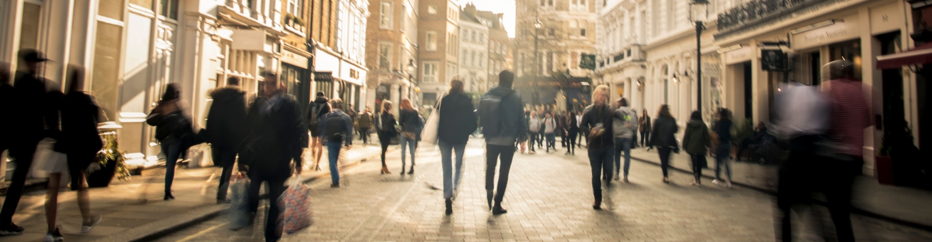 A busy high street.
